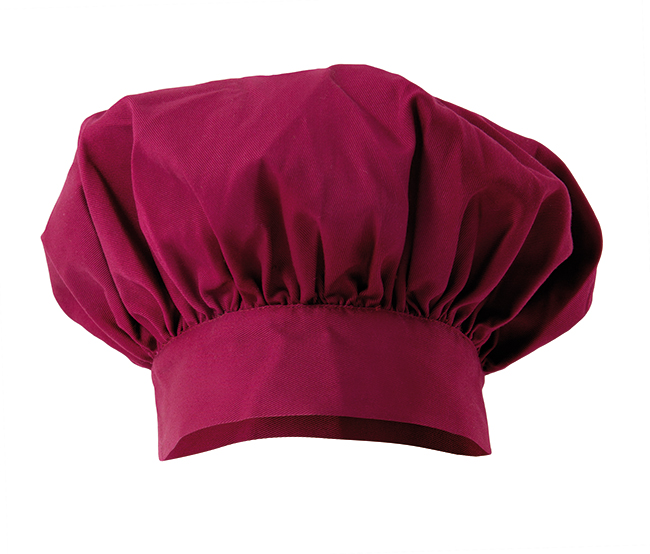 gorro-barrete-chef-cozinha-sarja-ajustável-grená-404001-velilla