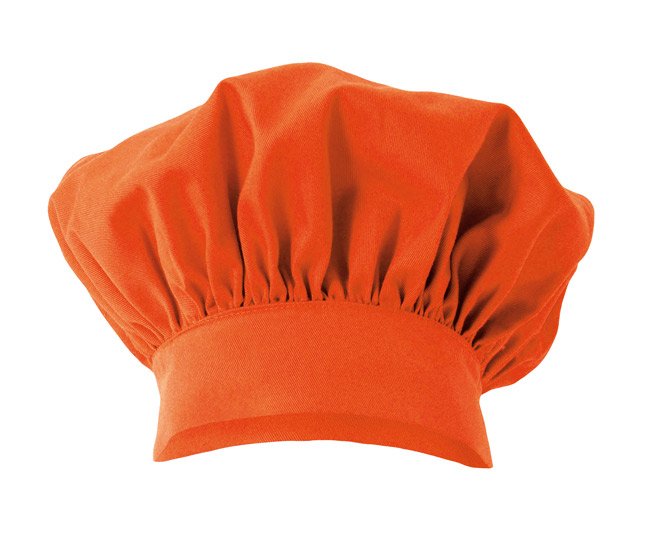 gorro-barrete-chef-cozinha-sarja-ajustável-laranja-flourescente-404001-velilla