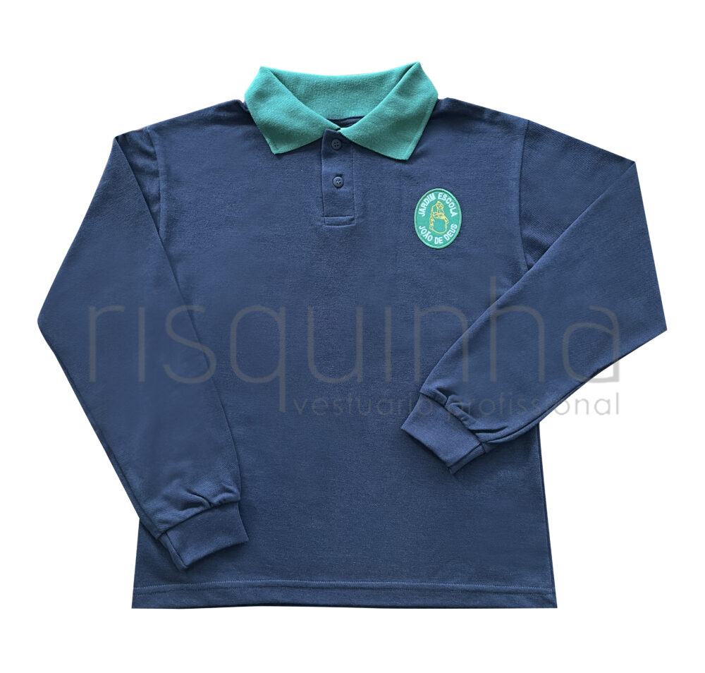 Polo piquê manga comprida