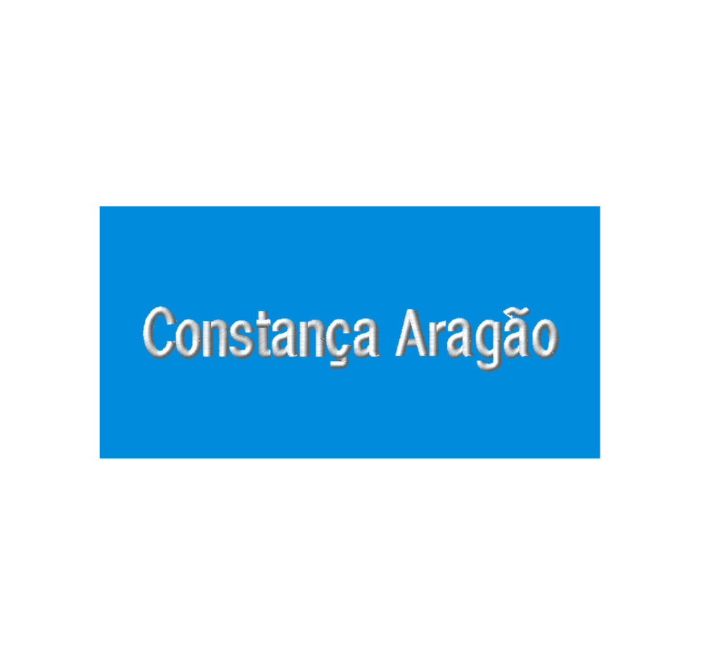 Tira com nome bordado para saco de lençol