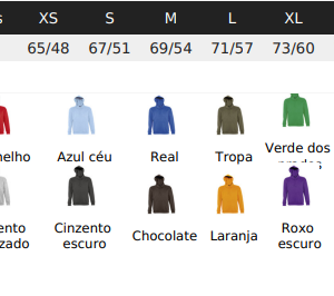 Slam tamanhos e cores