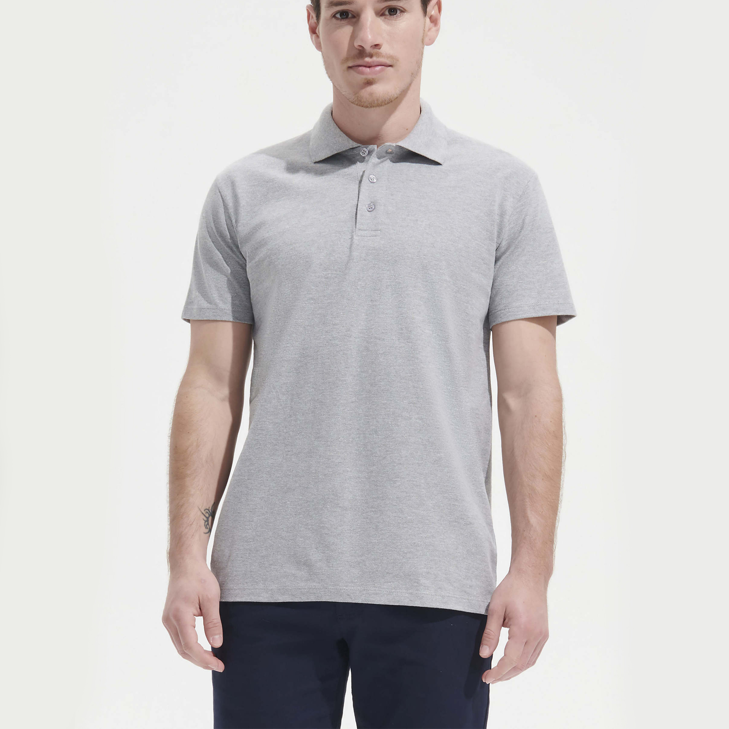 polo-pique-homem-manga-curta-summer-210-gramas-cinza-matizado-sols