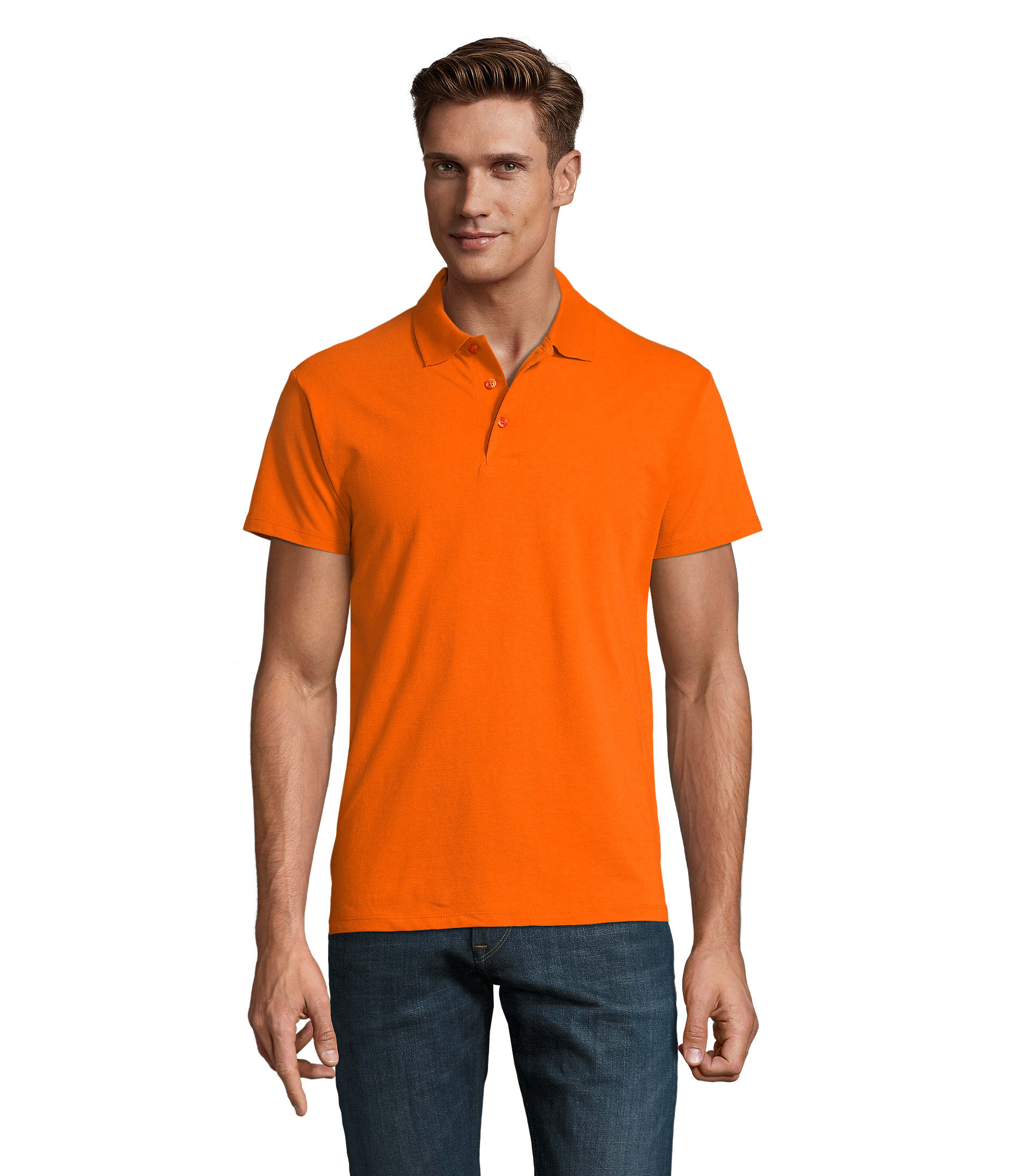polo-pique-homem-manga-curta-summer-210-gramas-laranja-sols