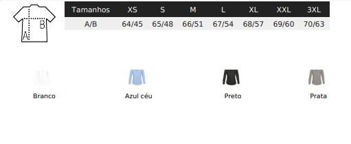 Embassy cores e tamanhos Embassy cores e tamanhos
