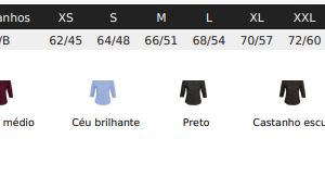 effect medidas e cores