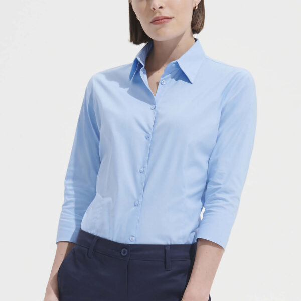 camisa-senhora-stretch-manha-3/4-corporativa-azul-céu-effect-sols