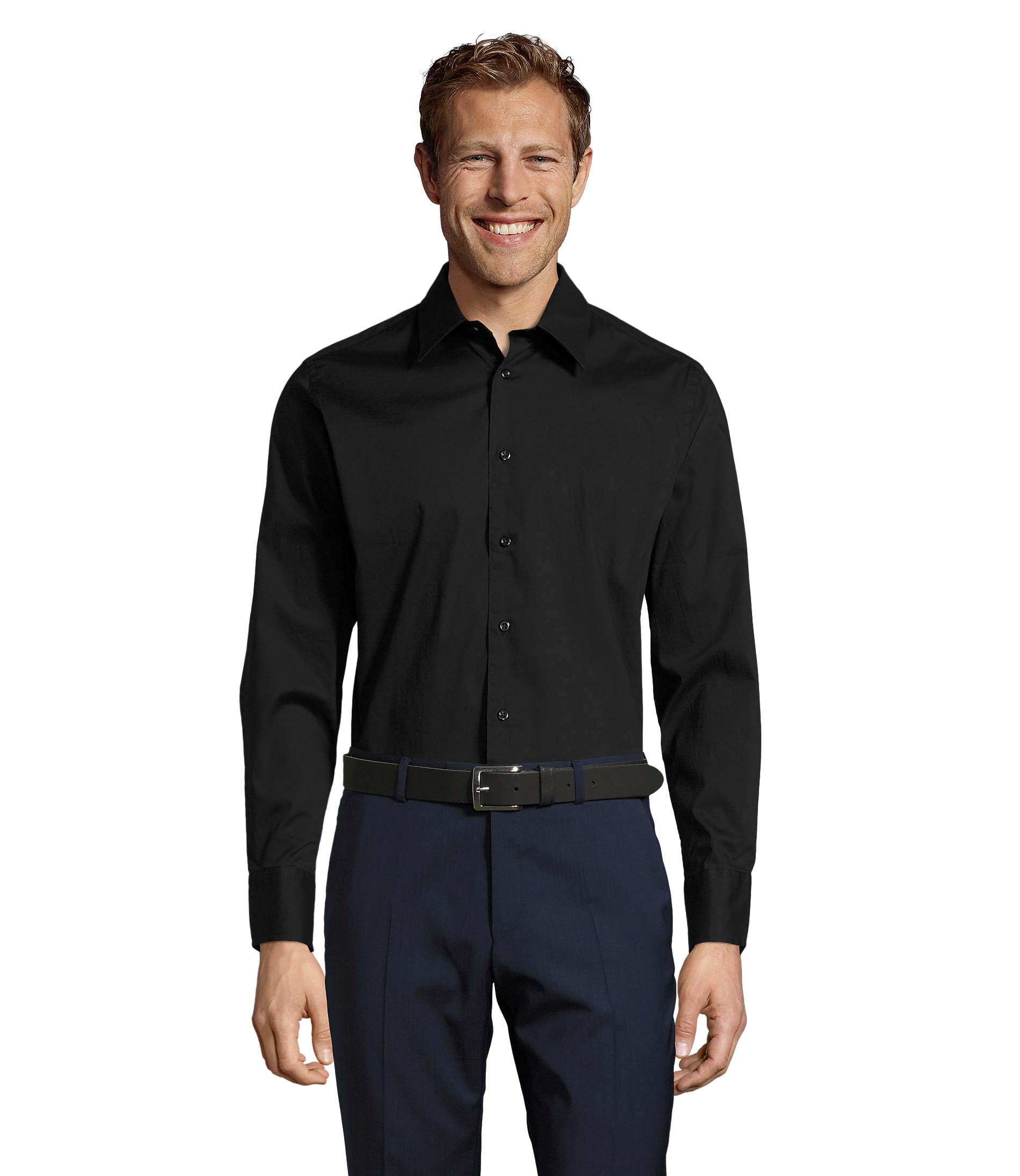 camisa-stretch-de-homem-manga-comprida-com-elastano-preto-brighton-sols