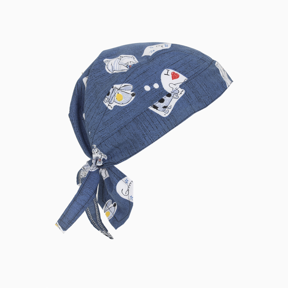 bandana-saúde-estampado-desenho-cães-e-gatos-fundo-azul-denim-referência-palermo